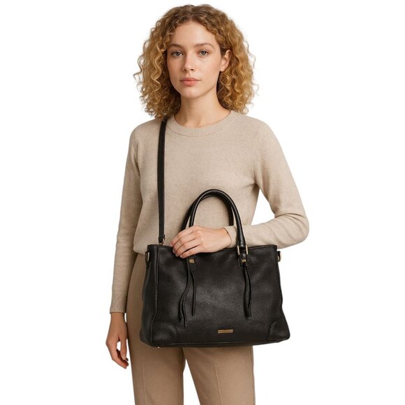 Rebecca Minkoff Bag Regan Black Pebbled Leather Shoulder Crossbody WOMEN'S WOMAN - Picture 1 of 15